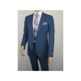 Men Suit BERLUSCONI Turkey 100% Soft Italian Wool Super 180's 2pc #Ber31 Blue - J.Valintin Men's Wear Legend - 100977