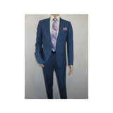 Men Suit BERLUSCONI Turkey 100% Soft Italian Wool Super 180's 2pc #Ber31 Blue - J.Valintin Men's Wear Legend - 100977