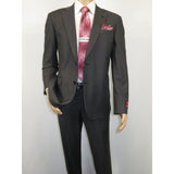 Men Suit BERLUSCONI Turkey 100% Soft Italian Wool Super 180's #Ber26 Gray Plaid - J.Valintin Men's Wear Legend - 100942