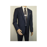 Men Suit BERLUSCONI Turkey 100% Soft Italian Wool Super 180's #Ber28 Navy Blue - J.Valintin Men's Wear Legend - 100956