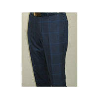 Men TALLIA Suit Wool Blend English Glen Plaid Classic 2Button VDVA2SVX0026 Blue - J.Valintin Men's Wear Legend - 16170