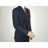 Men TALLIA Suit Wool Blend English Plaid Classic 2Button VDVA2SVX0013 Blue Brown - J.Valintin Men's Wear Legend - 16150