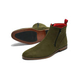 Men TAYNO Chelsea Chukka Micro Suede Soft Comfortable Boot Coupe Olive - J.Valintin Men's Wear Legend - 99555