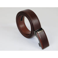 Men VALENTINI Leather Track Belt Adjustable Removable Buckle V502 Brown - J.Valintin Men's Wear Legend - 92135