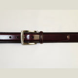 Men VALENTINI Stitched Leather Belt Classic Pin Buckle Business Dress V711 Wine - J.Valintin Men's Wear Legend - 92152