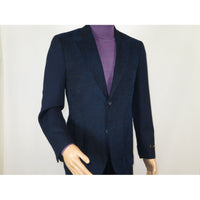 Men ZACCHI Velour Velveteen Hounds tooth Blazer Sport Coat DUANE 74521 Navy Blue - J.Valintin Men's Wear Legend - 98745