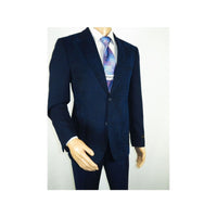 Men ZACCHI Velour Velveteen Hounds tooth Blazer Sport Coat DUANE 74521 Navy Blue - J.Valintin Men's Wear Legend - 98745