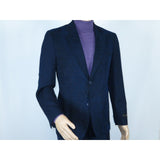 Men ZACCHI Velour Velveteen Hounds tooth Blazer Sport Coat DUANE 74521 Navy Blue - J.Valintin Men's Wear Legend - 98745