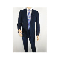 Men ZACCHI Velour Velveteen Hounds tooth Blazer Sport Coat DUANE 74521 Navy Blue - J.Valintin Men's Wear Legend - 98745