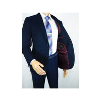 Men ZACCHI Velour Velveteen Hounds tooth Blazer Sport Coat DUANE 74521 Navy Blue - J.Valintin Men's Wear Legend - 98745