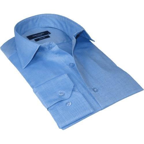 Mens 100% Cotton Shirt From Turkey Manschett by Quesste Slim Fit 4029 - 08 Blue - J.Valintin Men's Wear Legend - 96864