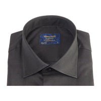 Mens 100% Cotton Shirt From Turkey Manschett by Quesste Slim Fit 4029 - 14 Black - J.Valintin Men's Wear Legend - 96874