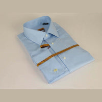 Mens 100% Egyptian Cotton Shirt French Cuffs Wrinkle resistance Enzo 61102 Blue - J.Valintin Men's Wear Legend - 393