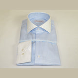 Mens 100% Italian Cotton Shirt High Quality Non Iron SORRENTO Turkey 4442 Blue - J.Valintin Men's Wear Legend - 96757