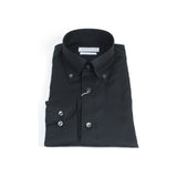 Mens 100% Italian Cotton Shirt Non Iron SORRENTO Button Down Oxford 4531 Black - J.Valintin Men's Wear Legend - 98706