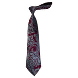 Men's 100% Silk Necktie By Bruno Piattelli Paisley Floral Fancy BP10 Wine Gray - J.Valintin Men's Wear Legend - BP10