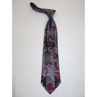 Men's 100% Silk Necktie By Bruno Piattelli Paisley Floral Fancy BP10 Wine Gray - J.Valintin Men's Wear Legend - BP10