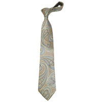 Men's 100% Silk Necktie By Bruno Piattelli Paisley Floral Fancy BP15 Tan Beige - J.Valintin Men's Wear Legend - BP15