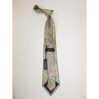 Men's 100% Silk Necktie By Bruno Piattelli Paisley Floral Fancy BP15 Tan Beige - J.Valintin Men's Wear Legend - BP15