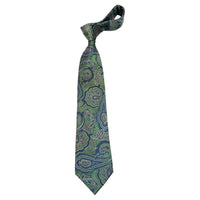 Men's 100% Silk Necktie By Bruno Piattelli Paisley Floral Fancy BP20 Green Blue - J.Valintin Men's Wear Legend - BP20