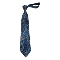 Men's 100% Silk Necktie By Bruno Piattelli Paisley Floral Fancy BP26 Navy Blue - J.Valintin Men's Wear Legend - BP26