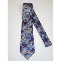 Men's 100% Silk Necktie By Bruno Piattelli Paisley Floral Fancy BP3 Plum Blue - J.Valintin Men's Wear Legend - BP3