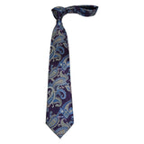 Men's 100% Silk Necktie By Bruno Piattelli Paisley Floral Fancy BP3 Plum Blue - J.Valintin Men's Wear Legend - BP3