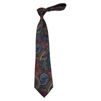 Men's 100% Silk Necktie By Bruno Piattelli Paisley Floral Fancy BP6 Red Blue - J.Valintin Men's Wear Legend - BP6