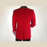 Mens Adolfo Velvet Dinner Jacket Shawl Satin Stage singer 3016J Christmas Red - J.Valintin Men's Wear Legend - 1907