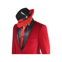 Mens Adolfo Velvet Dinner Jacket Shawl Satin Stage singer 3016J Christmas Red - J.Valintin Men's Wear Legend - 1907