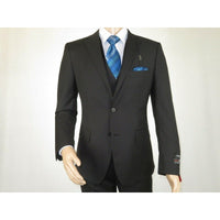 Mens Angelo Rossi 3PC vested Formal or Business Suit poly Rayon 320 Black - J.Valintin Men's Wear Legend - 1719