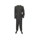 Mens Apollo King Banded Collarless suit Chinese Mandarin Wide leg AG91 Black - J.Valintin Men's Wear Legend - 31703