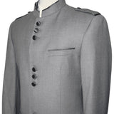 Mens Apollo King Banded Collarless suit Chinese Mandarin Wide leg AG93 Gray - J.Valintin Men's Wear Legend - 31637