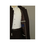 Mens Apollo King Banded Collarless suit Chinese Mandarin Wide leg AG94 Brown - J.Valintin Men's Wear Legend - 31685