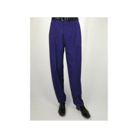 Mens Apollo King Banded Collarless suit Chinese Mandarin Wide leg AG95 Purple - J.Valintin Men's Wear Legend - 74411