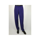 Mens Apollo King Banded Collarless suit Chinese Mandarin Wide leg AG95 Purple - J.Valintin Men's Wear Legend - 74411