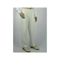 Mens Apollo King Banded Collarless suit Chinese Mandarin Wide leg AG97 Ivory - J.Valintin Men's Wear Legend - 7974