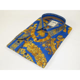 Men's AVM Crystal Shirt Medallion Medusa Cotton Turkey Slim Fit 9628 - 06 Royal Blue - J.Valintin Men's Wear Legend - 9628 - 06 Royal - M