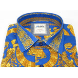 Men's AVM Crystal Shirt Medallion Medusa Cotton Turkey Slim Fit 9628 - 06 Royal Blue - J.Valintin Men's Wear Legend - 9628 - 06 Royal - M