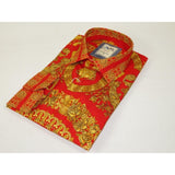 Men's AVM Crystal Shirt Medallion Medusa Cotton Turkey Slim Fit 9628 - 07 Red - J.Valintin Men's Wear Legend - 9628 - 07 Red - M