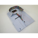 Men's Axxess Turkey Shirt 100% Cotton High Collar 224 - 11 French Cuffs Stripe - J.Valintin Men's Wear Legend - 224 - 11 White - M