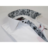 Men's Axxess Turkey Shirt 100% Cotton High Collar 224 - 13 French Cuffs White - J.Valintin Men's Wear Legend - 224 - 13 White - M