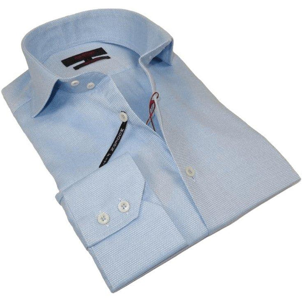 Men's Axxess Turkey Shirt 100% Egyptian Cotton High Collar 224 - 02 Blue Pique - J.Valintin Men's Wear Legend - 224 - 02 Blue - L