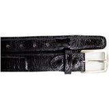 Men's Belvedere Belt Genuine Ostrich Leg up to Size 44 Style 2000 Black - J.Valintin Men's Wear Legend - 2000 OSTRICH LEG Black _44