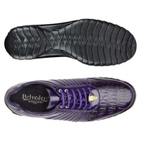 Mens Belvedere Genuine Hornback Caiman Crocodile, Soft Calf Astor Purple 33599 - J.Valintin Men's Wear Legend - Astor - Purple 33599_8