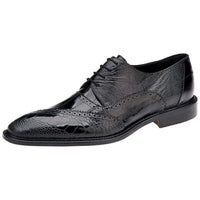 Men's Belvedere Nino Shoes Black Ostrich Eel leg Genuine Leather Lace Up 0B4 - J.Valintin Men's Wear Legend - 0B4 Nino Black_9