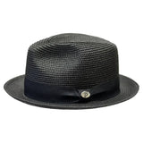 Men's Bently Semi Crushable Fedora Pinch Front Briad Hat Leonardo LE231 Black - J.Valintin Men's Wear Legend - LE231 Black - M