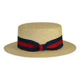 Men's Boater Skimmer Natural Straw Flat Crown GAUCHO Hat BC632 Natural - J.Valintin Men's Wear Legend - BC632 Natural - S