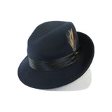 Mens Bruno Capelo Dress Hat Australian Wool Crushable Fedora Giovani UN102 Navy - J.Valintin Men's Wear Legend - 73812