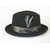 Mens Bruno Capelo Dress Hat Australian Wool Crushable Fedora UN109 Charcoal Gray - J.Valintin Men's Wear Legend - 73832